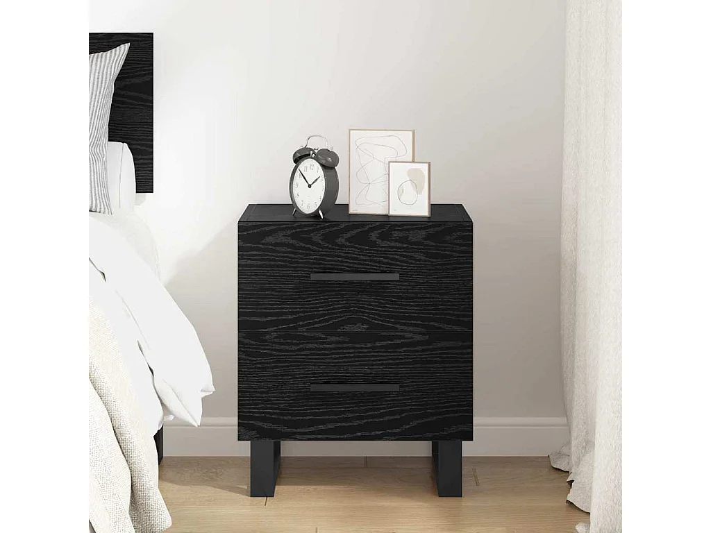 Mesilla de noche con cajón Roble negro 40 x 35 x 47,5 cm