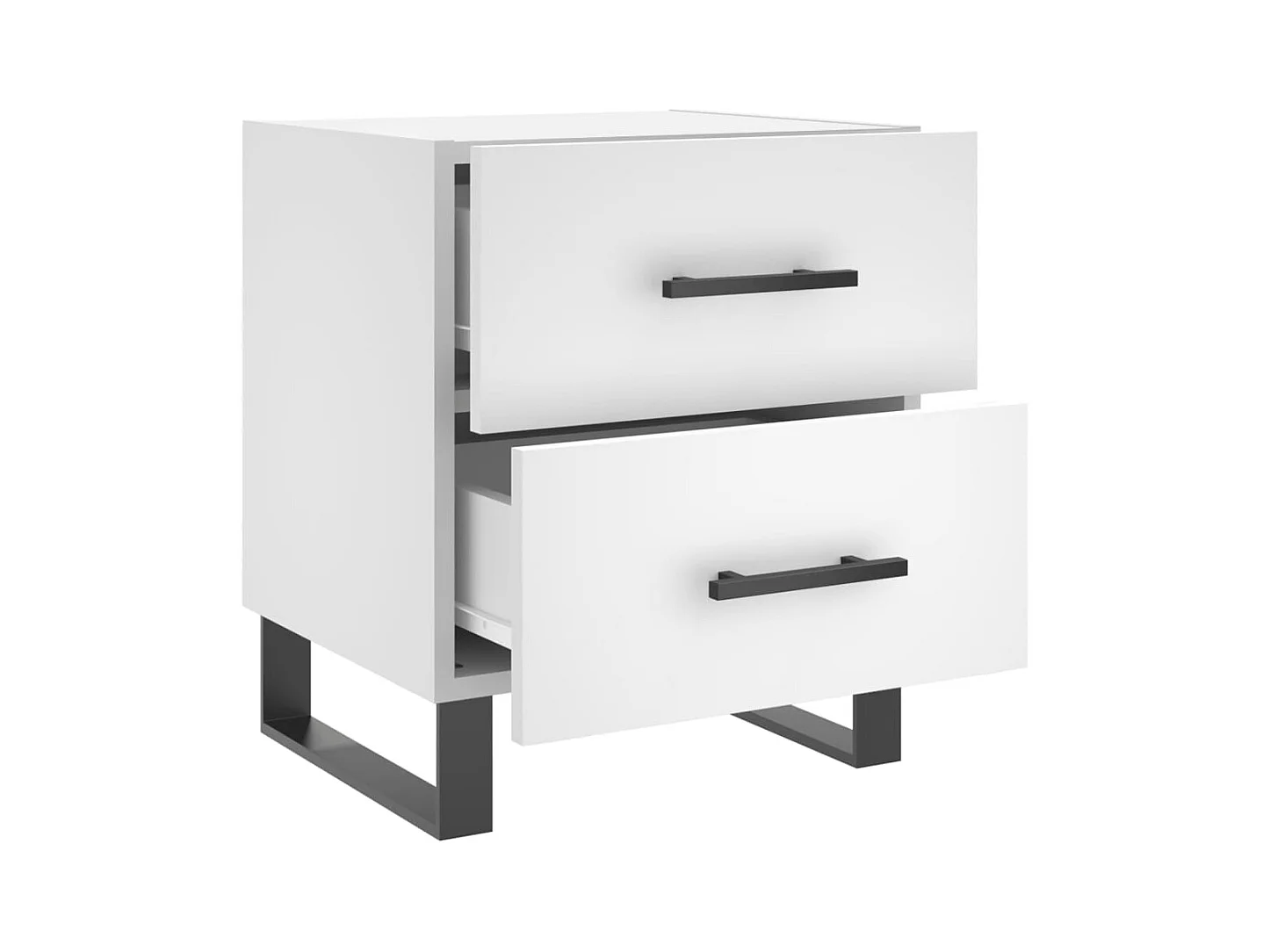 Comodino bianco 40x35x47,5 cm in legno ingegnerizzato