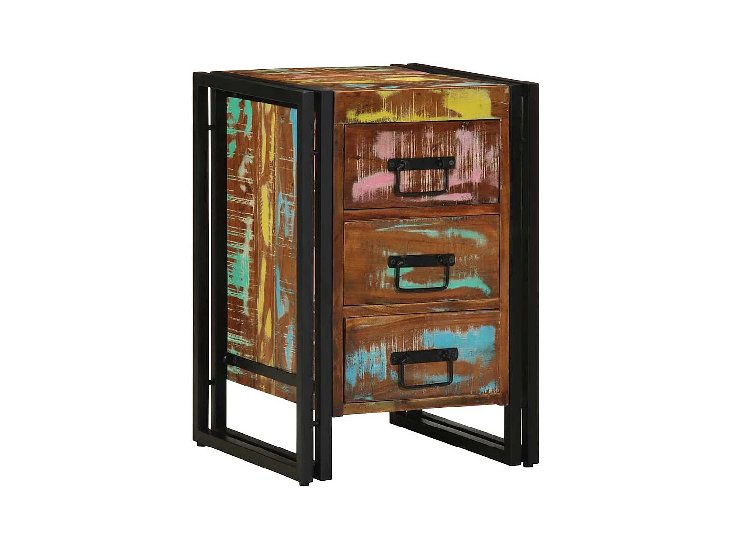 Nachtkastje 40 x 35 x 50 cm massief gerecycled hout