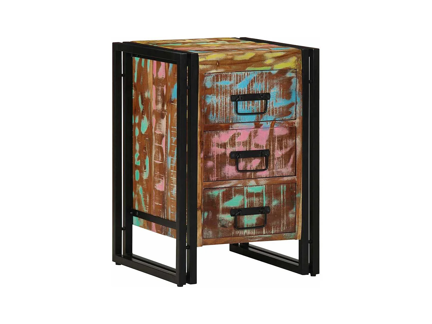 Nachtkastje 40 x 35 x 50 cm massief gerecycled hout