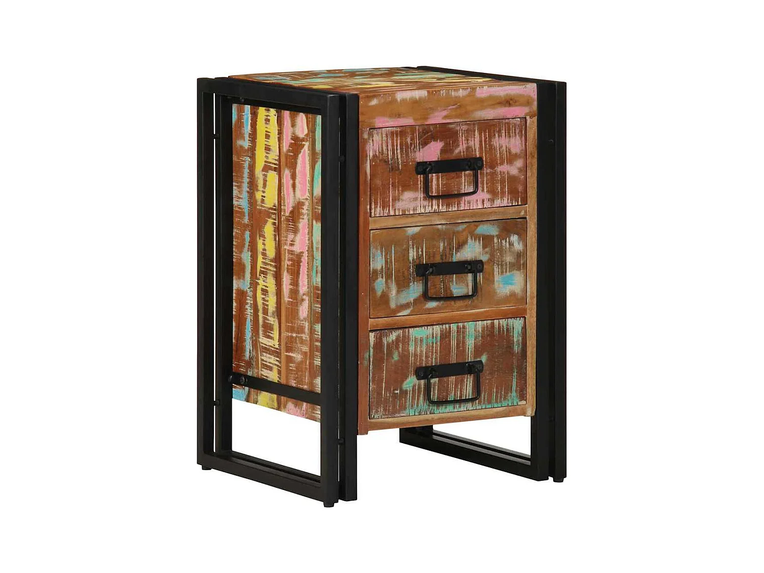 Nachtkastje 40 x 35 x 50 cm massief gerecycled hout