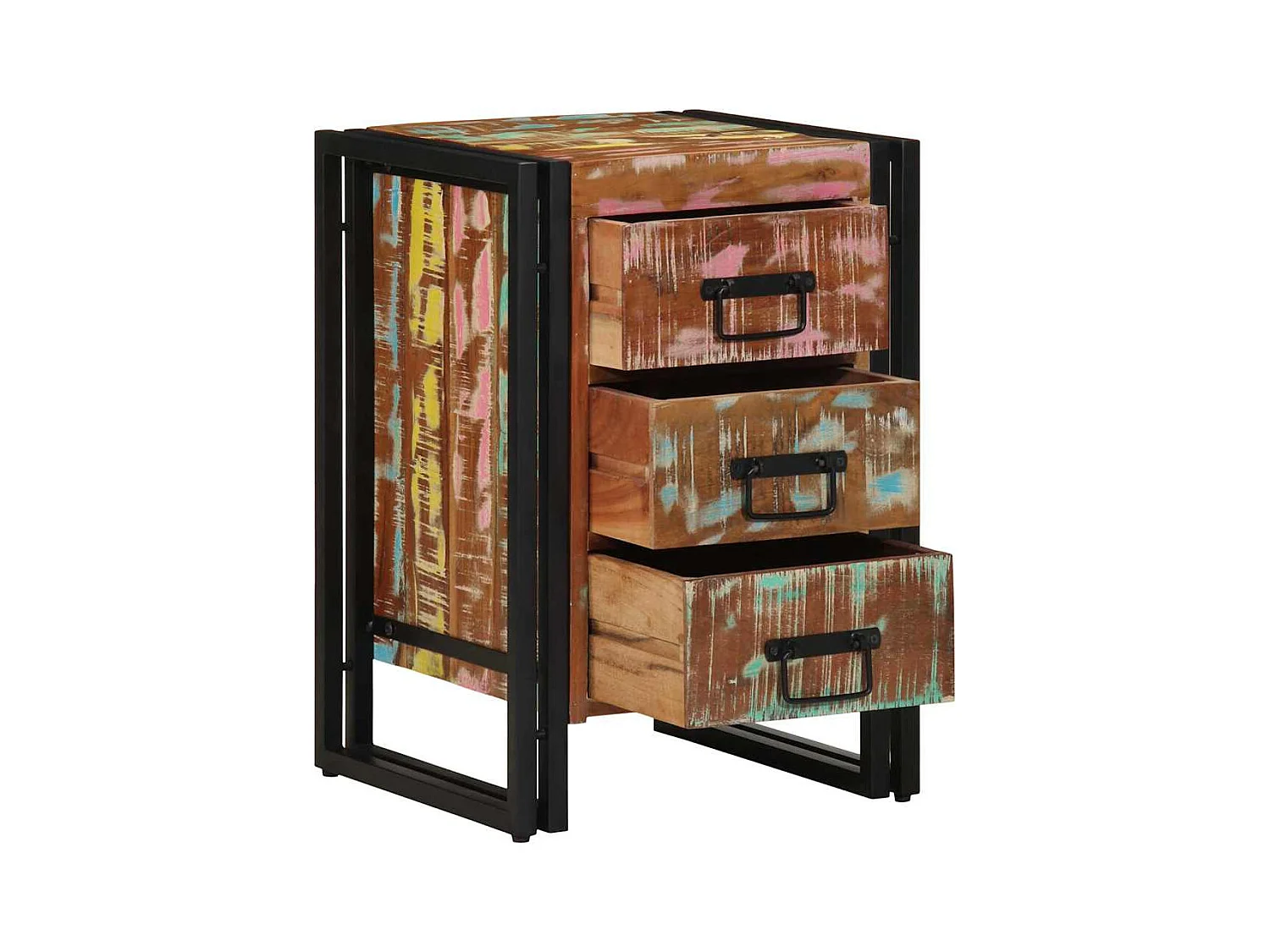 Cabinet de chevet 40 x 35 x 50 cm bois de récupération massif