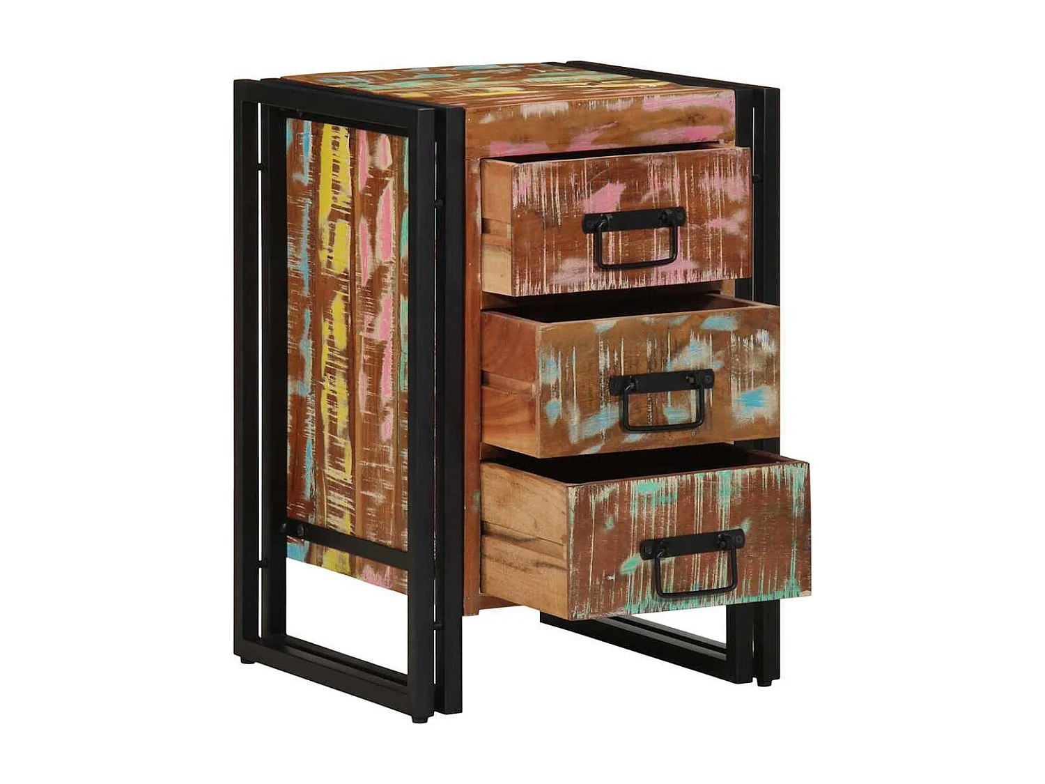 Mesilla de noche 40 x 35 x 50 cm madera maciza recuperada