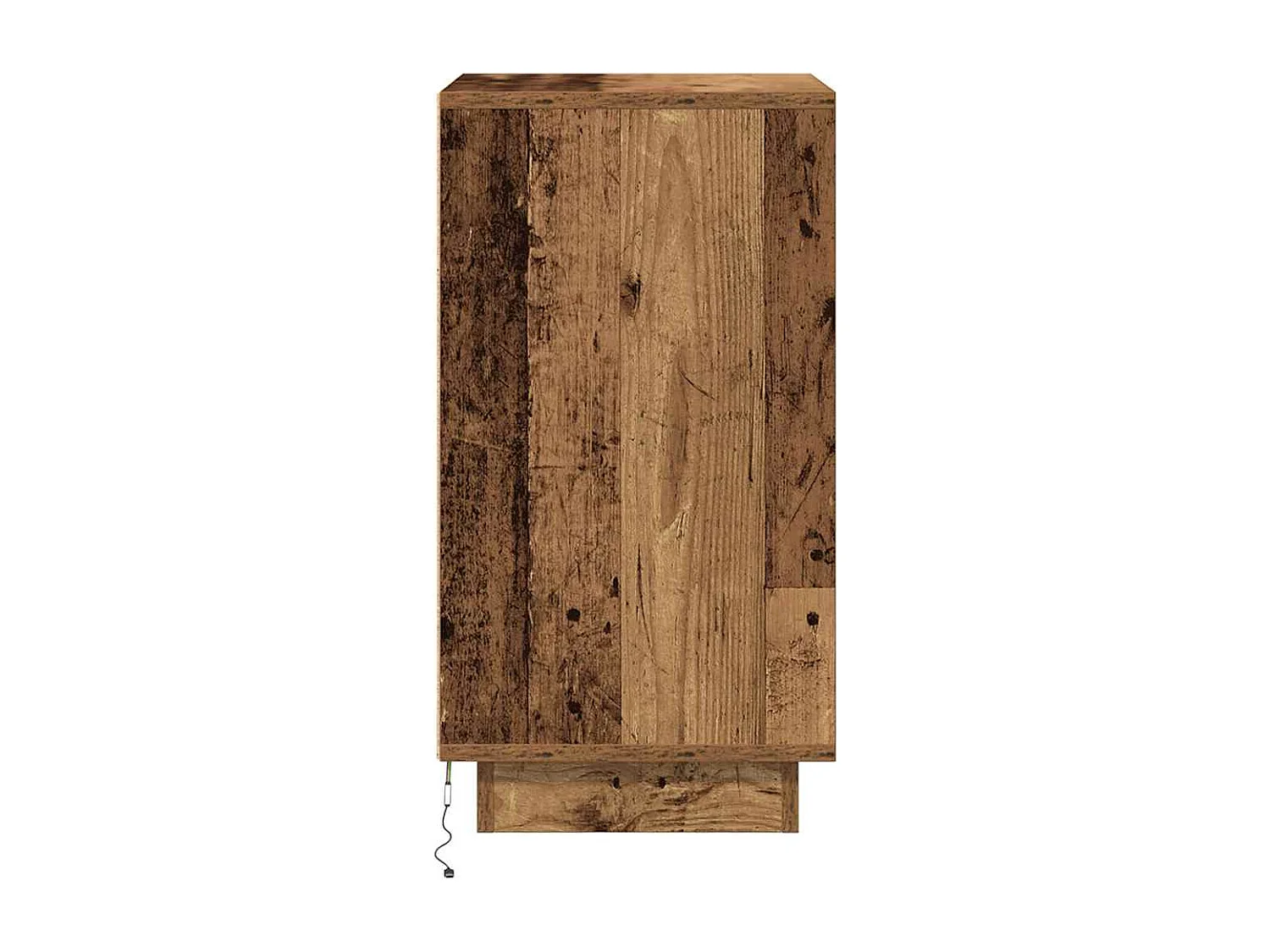 Comodino con luci a LED in legno vecchio 38x34x65 cm