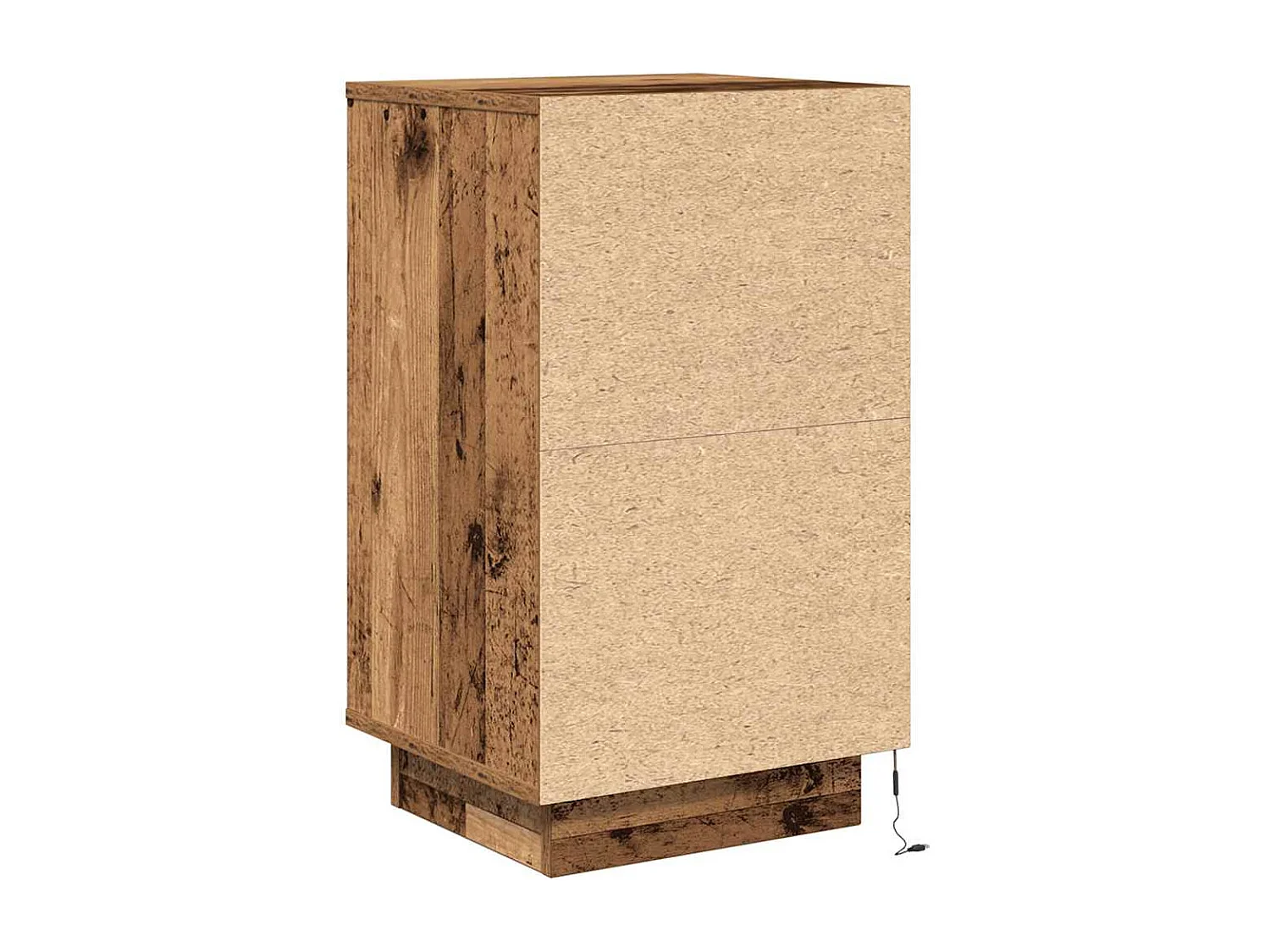 Comodino con luci a LED in legno vecchio 38x34x65 cm