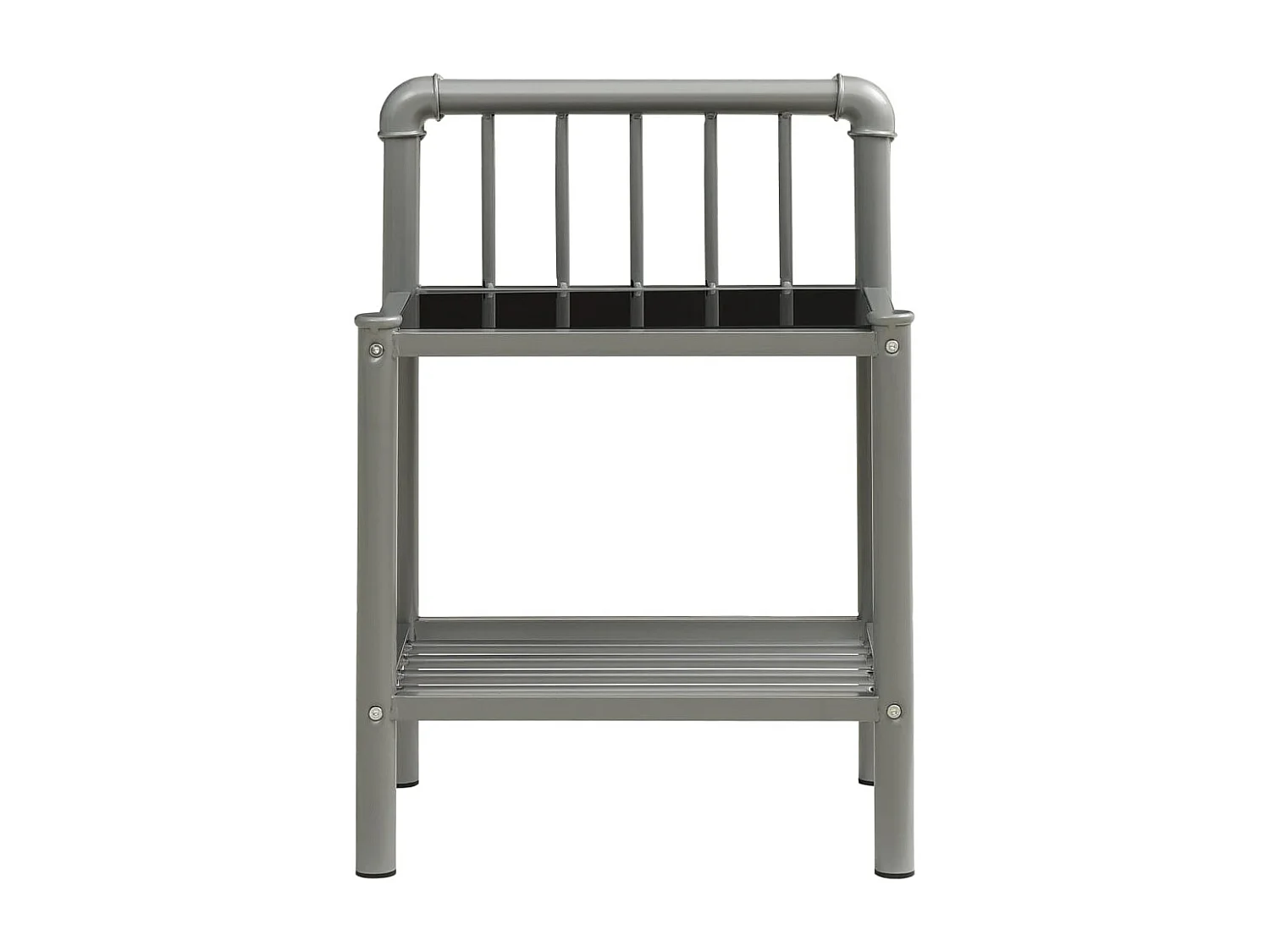 Tables de chevet 2 pcs Gris et noir Métal et verre