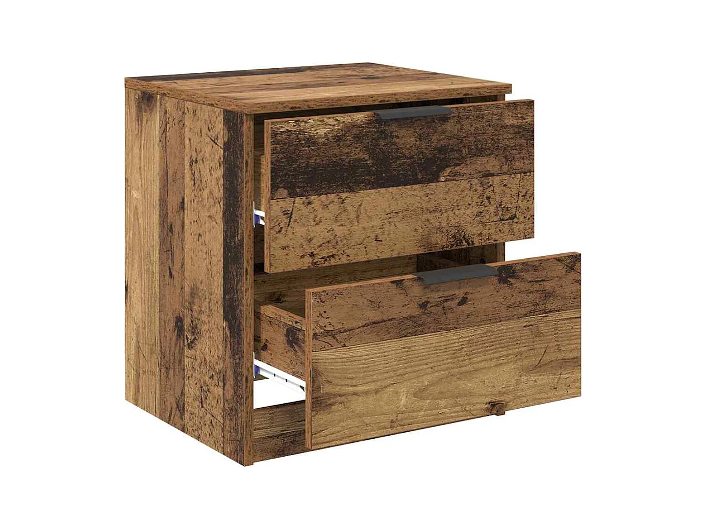 Mesilla de noche con cajón 2 piezas Madera antigua 45 x 39 x 50 cm