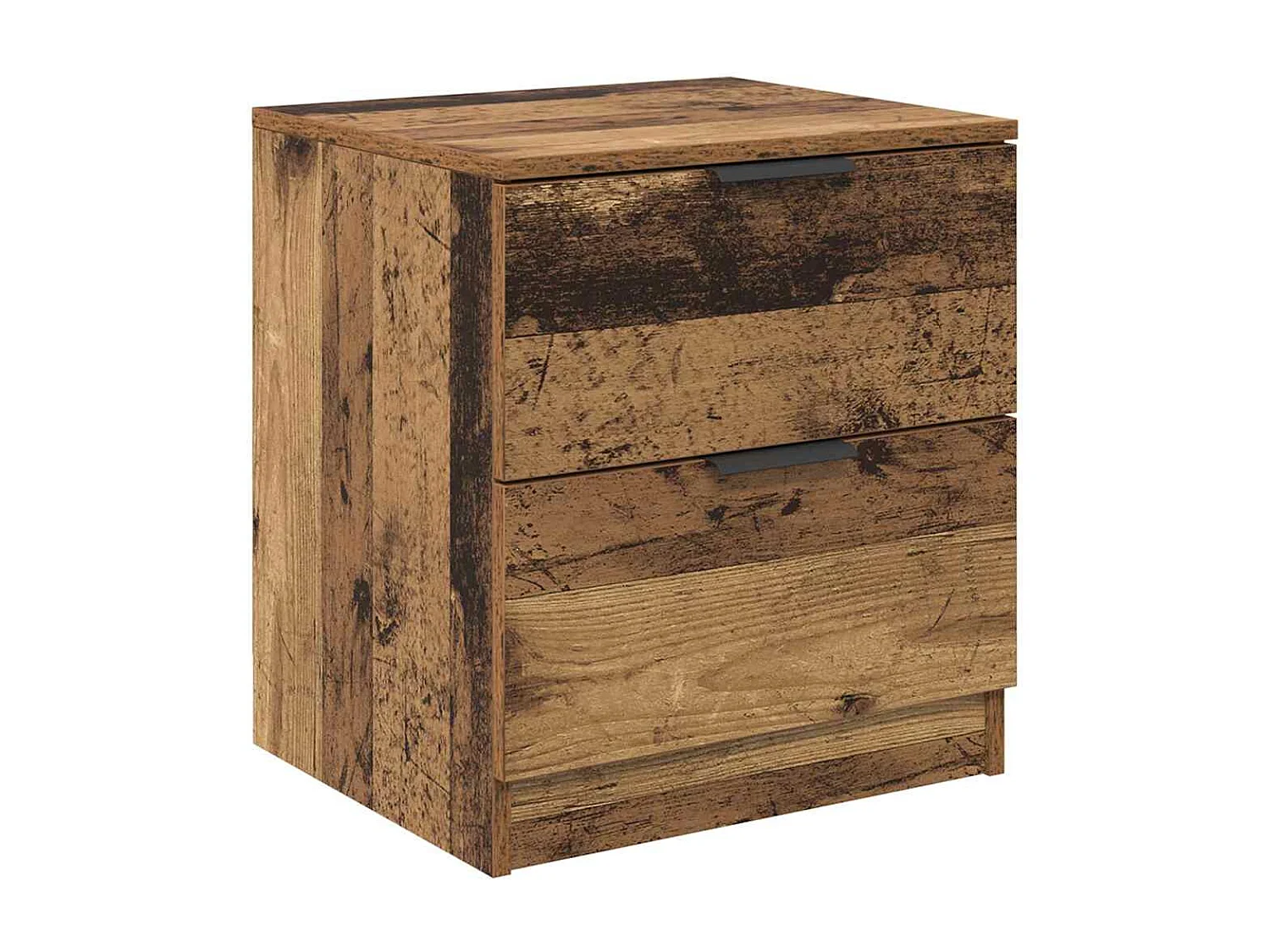 Mesilla de noche con cajón 2 piezas Madera antigua 45 x 39 x 50 cm