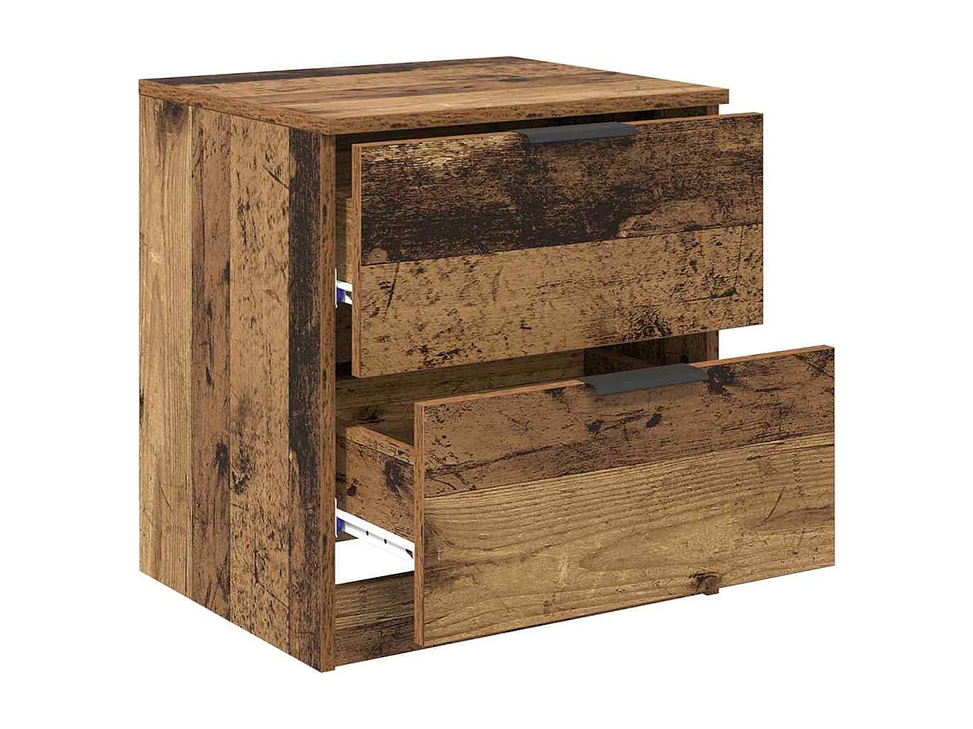 Mesilla de noche con cajón 2 piezas Madera antigua 45 x 39 x 50 cm