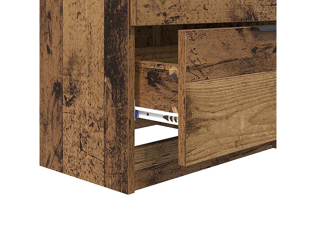 Mesilla de noche con cajón 2 piezas Madera antigua 45 x 39 x 50 cm