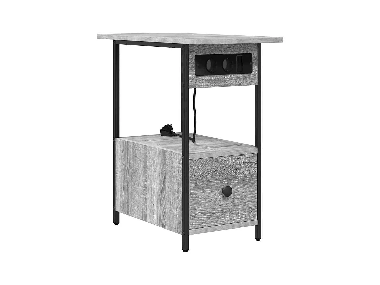 Comodino grigio Sonoma 60 x 30 x 61 cm in legno ingegnerizzato