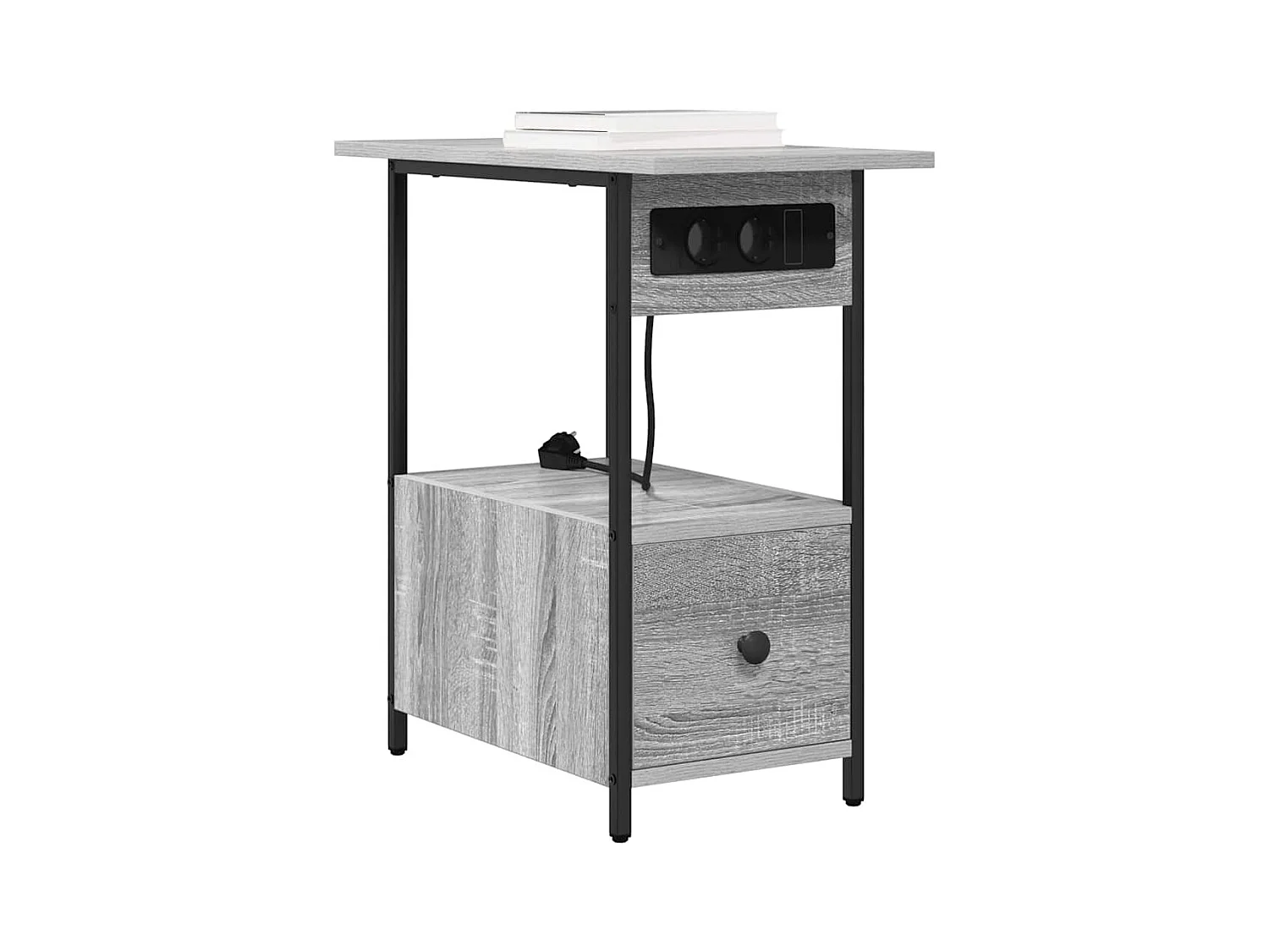 Comodino grigio Sonoma 60 x 30 x 61 cm in legno ingegnerizzato