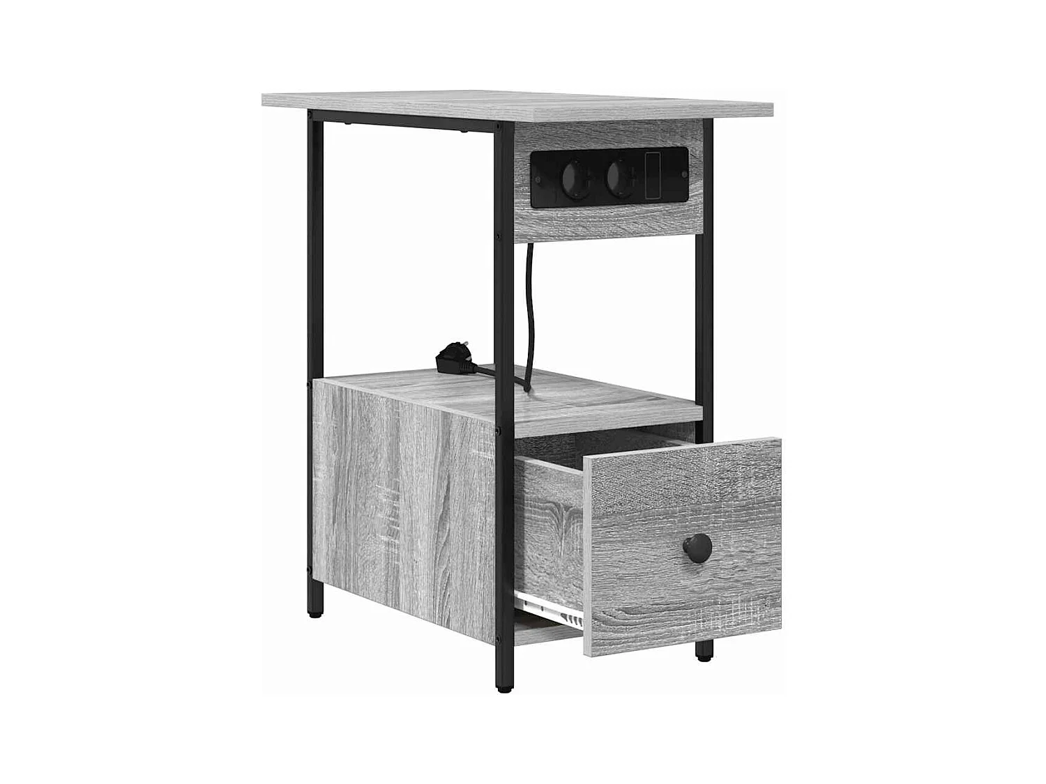 Comodino grigio Sonoma 60 x 30 x 61 cm in legno ingegnerizzato