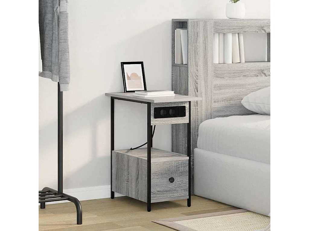 Cabinet de chevet Sonoma gris 60 x 30 x 61 cm Bois d'ingénierie