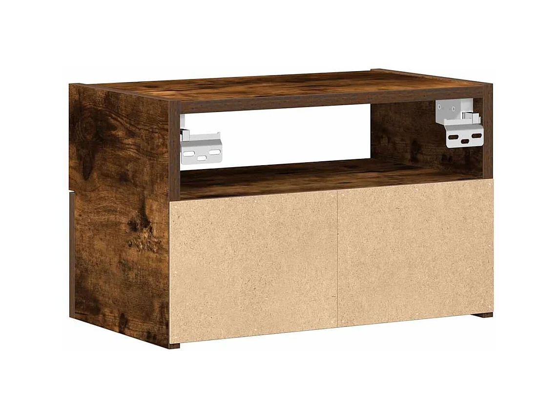 Comodini da parete 2 pz Rovere fumé 45x26x28,5 cm