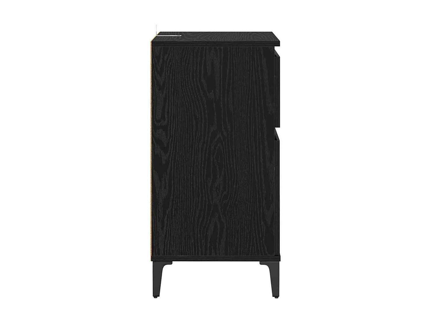 Comodino in rovere nero 40 x 35 x 70 cm in legno ingegnerizzato