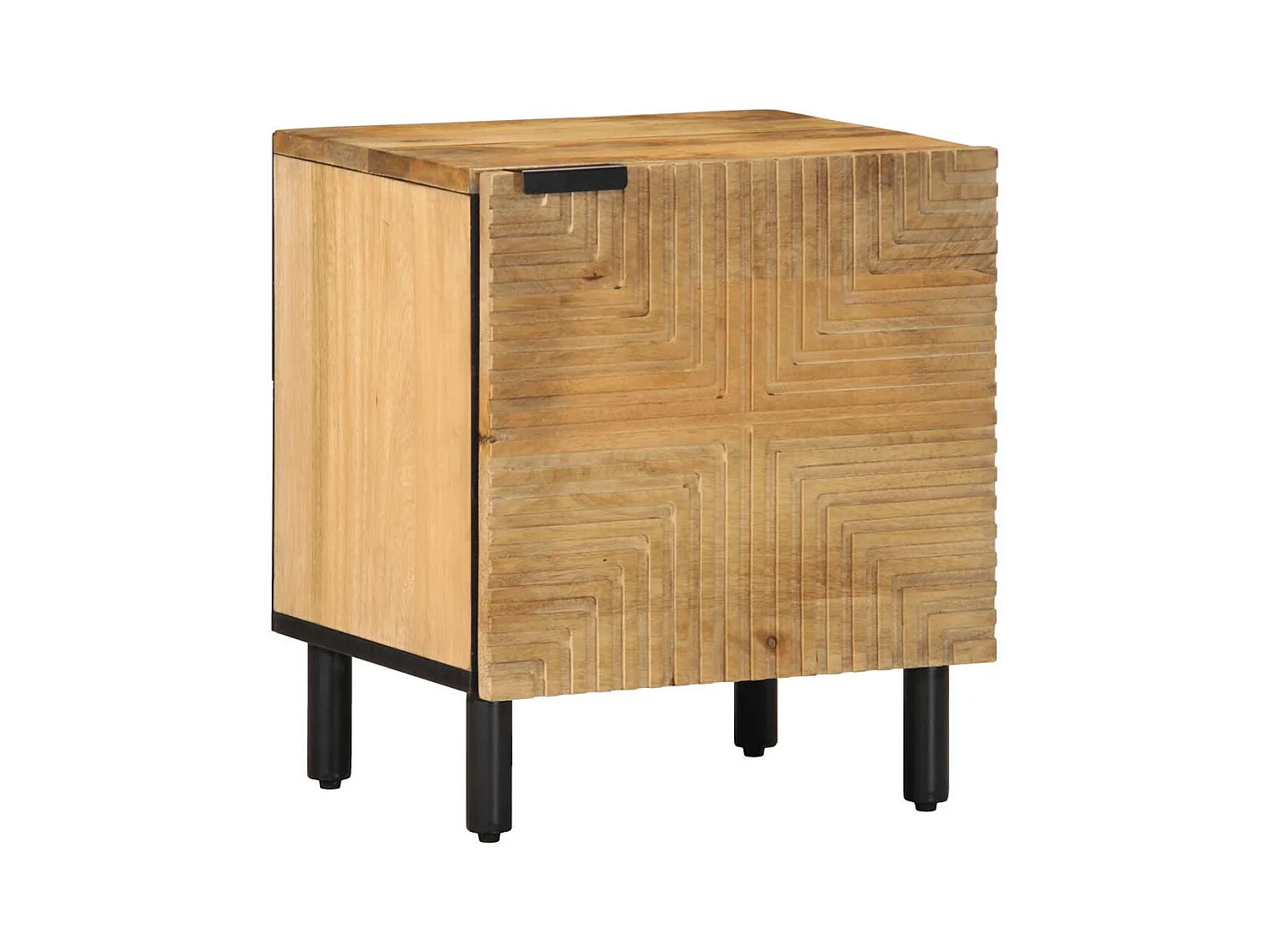Comodino marrone 40x33x46 cm in legno massello di mango