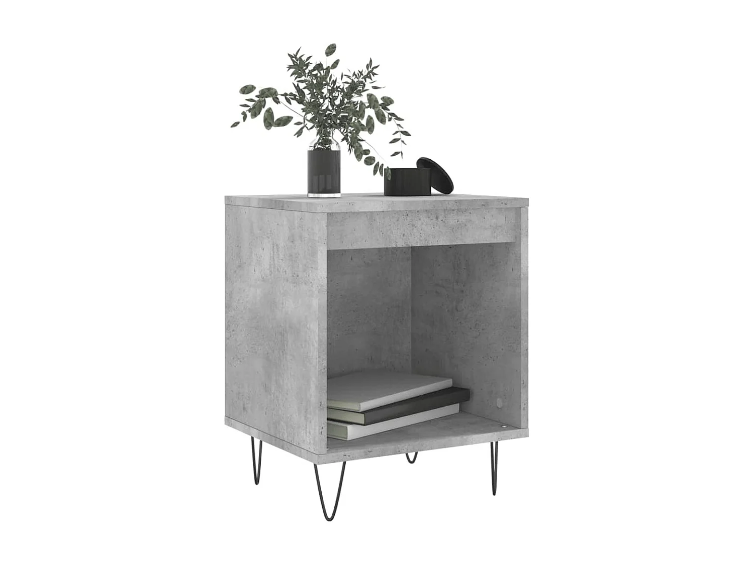 Mesitas de noche 2 piezas gris hormigón 40x35x50 cm madera de ingeniería