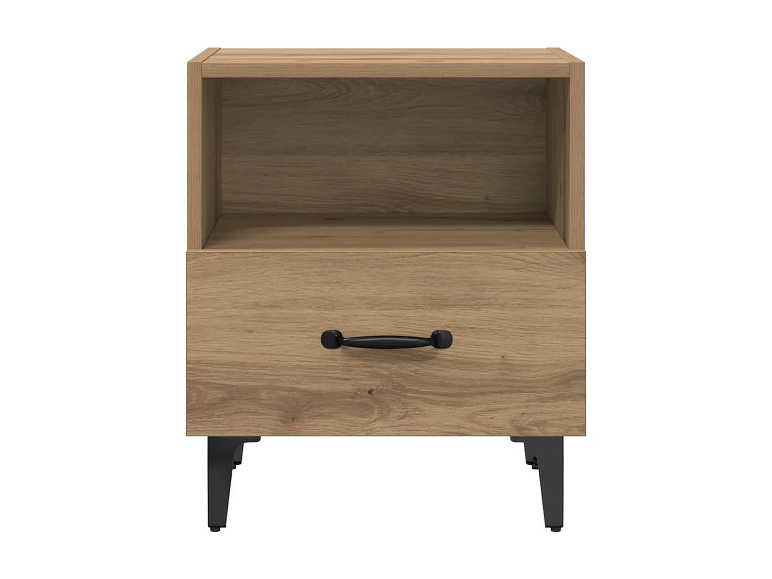 Comodino con cassetto, rovere lavorato a mano, 40 x 35 x 47,5 cm