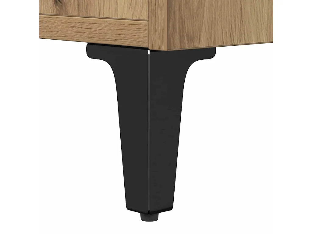 Comodino con cassetto, rovere lavorato a mano, 40 x 35 x 47,5 cm