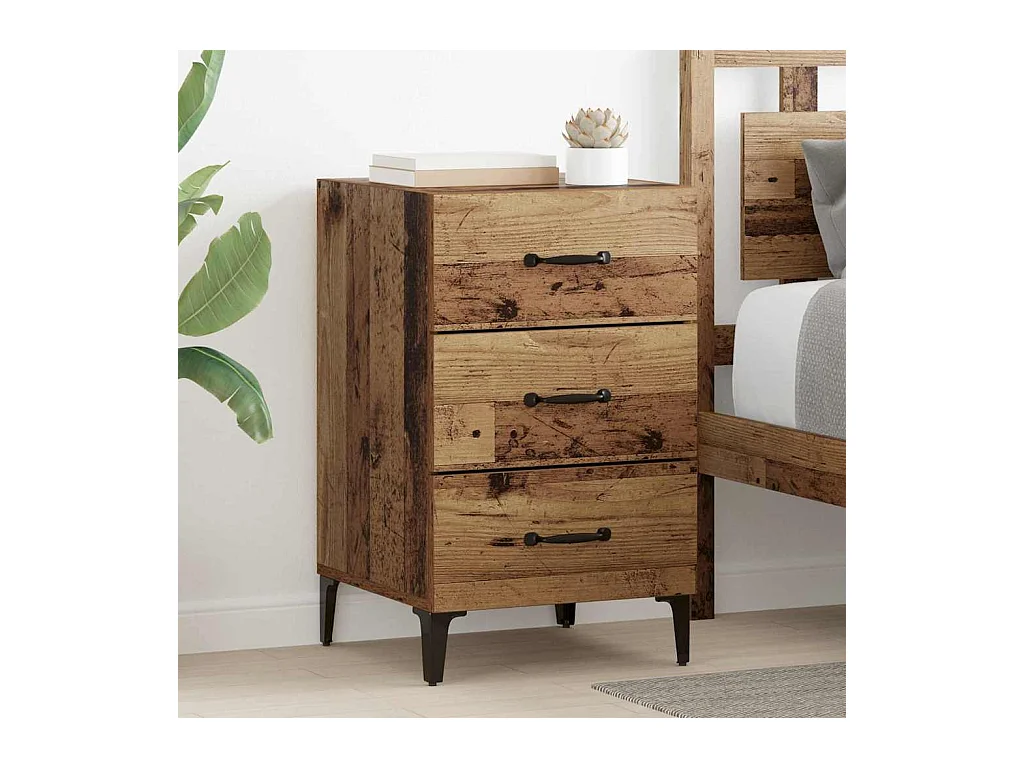 Comodino in legno antico 40 x 40 x 66 cm Legno ingegnerizzato