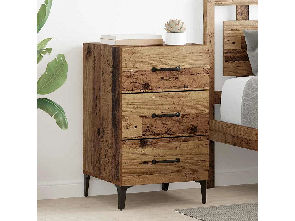 Cabinet de chevet Bois ancien 40 x 40 x 66 cm Bois d'ingénierie