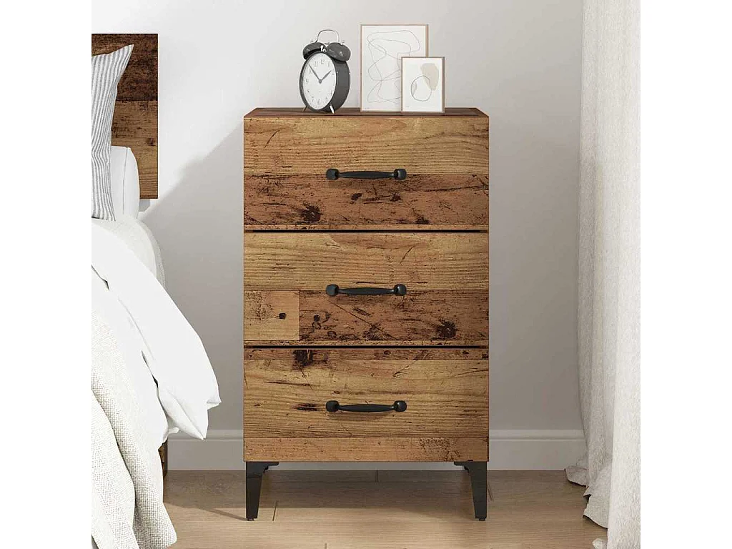 Cabinet de chevet Bois ancien 40 x 40 x 66 cm Bois d'ingénierie