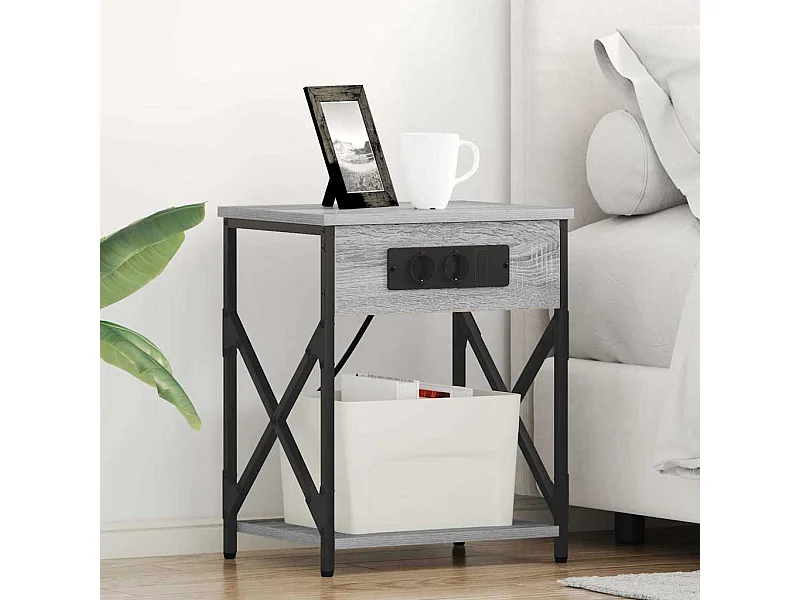 Nachtkastje met lade 2 stuks Sonoma grijs 41 x 31 x 51 cm