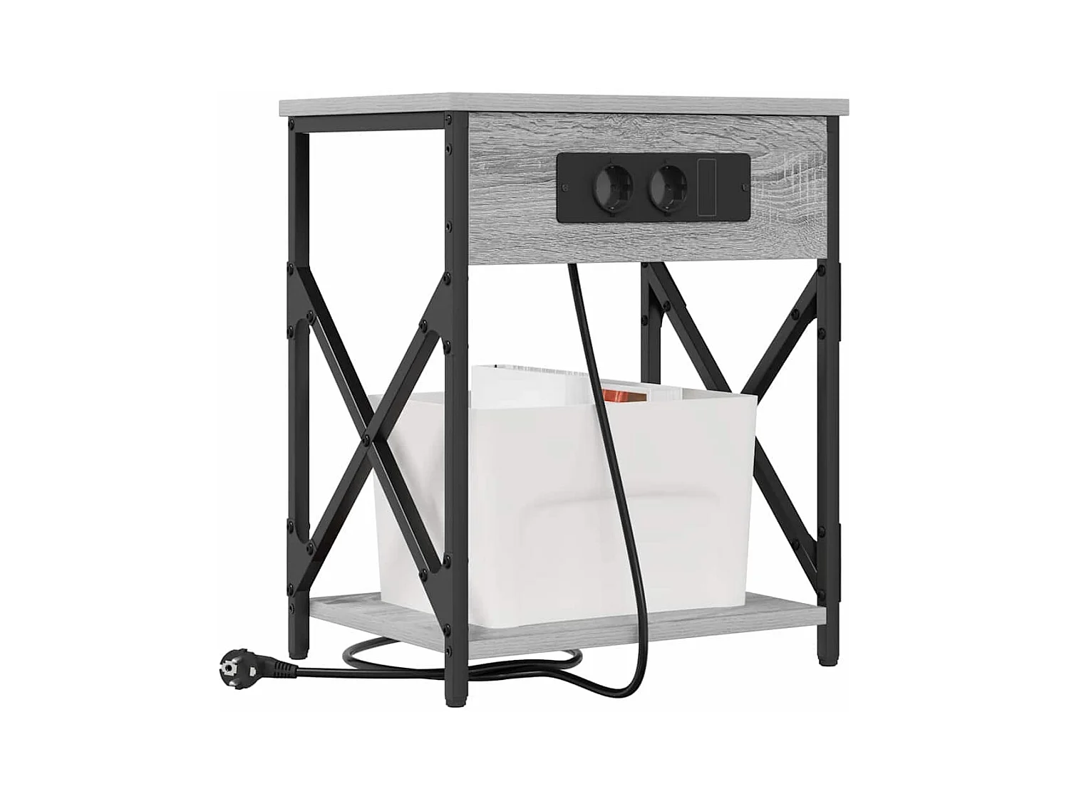 Mesilla de noche con cajón 2 piezas Sonoma gris 41 x 31 x 51 cm