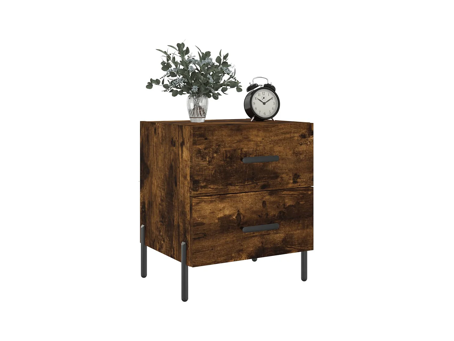 Comodino in rovere affumicato 40x35x47,5 cm in legno ingegnerizzato