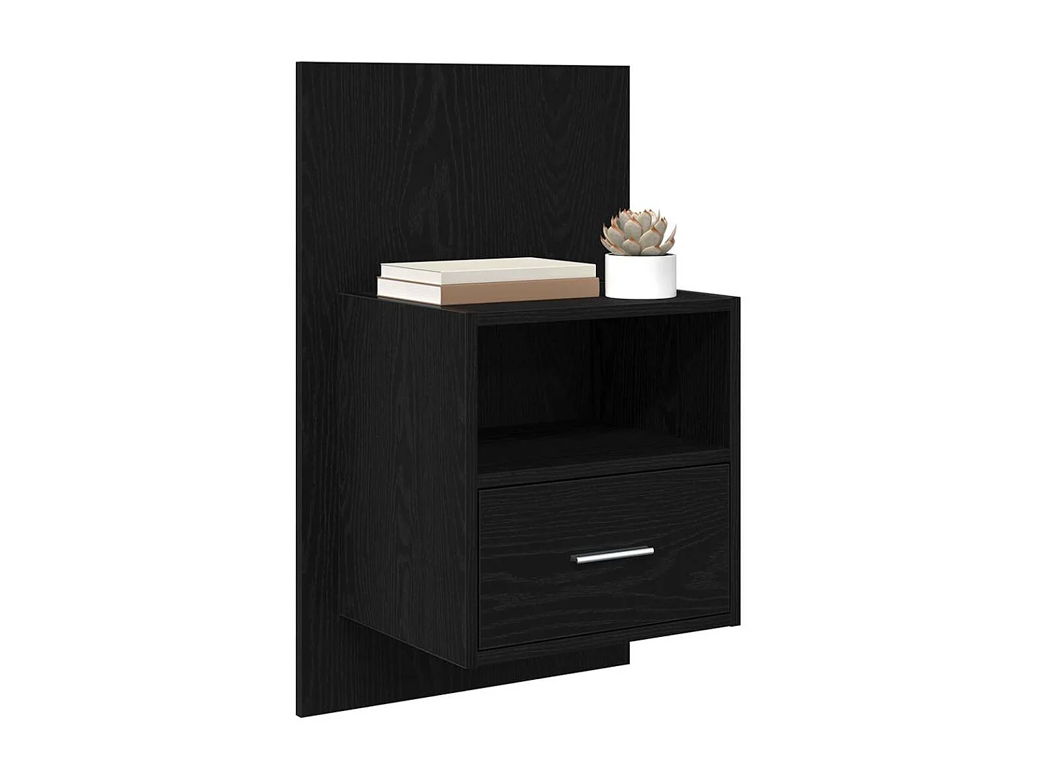 Armoire de lit avec tiroir 2 pcs Chêne noir 48,5 x 32,5 x 80 cm