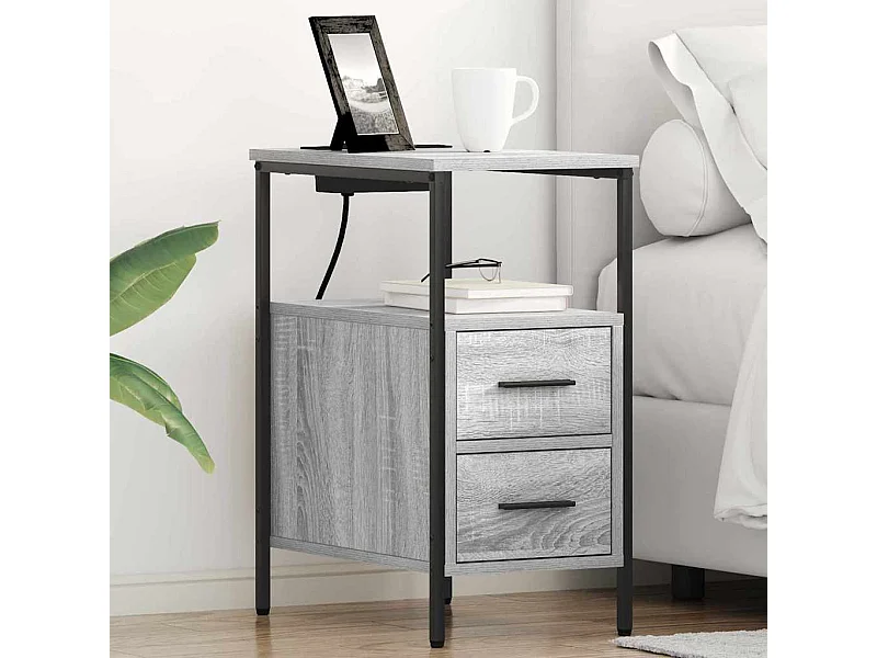 Armoires de chevet 2 pcs Sonoma gris 30 x 48 x 61 cm