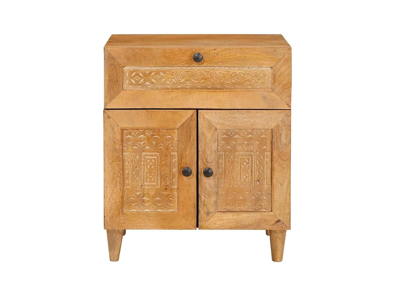 Mesita de noche con cajón Marrón claro 50 x 33 x 60 cm