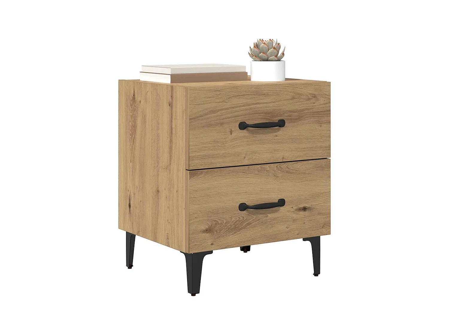 Armoire de lit avec tiroir chêne artisanal 40 x 35 x 47.5 cm