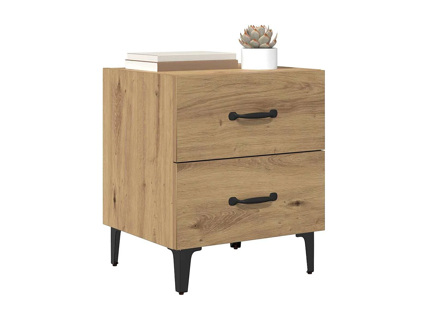 Armoire de lit avec tiroir chêne artisanal 40 x 35 x 47.5 cm