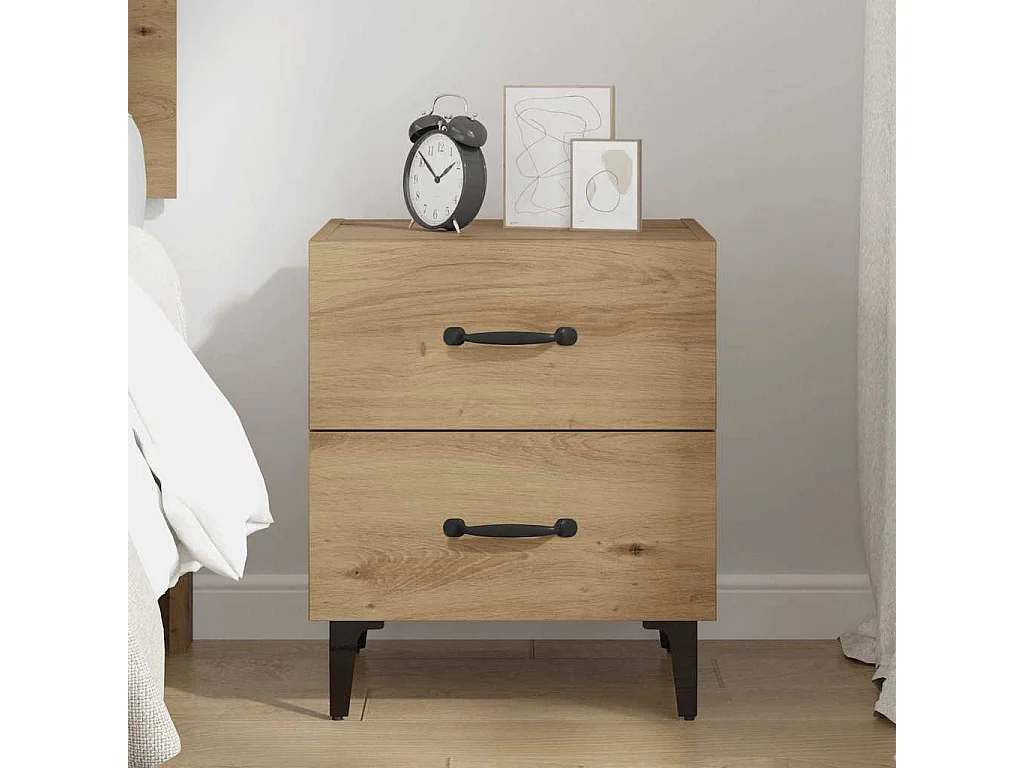 Armoire de lit avec tiroir chêne artisanal 40 x 35 x 47.5 cm