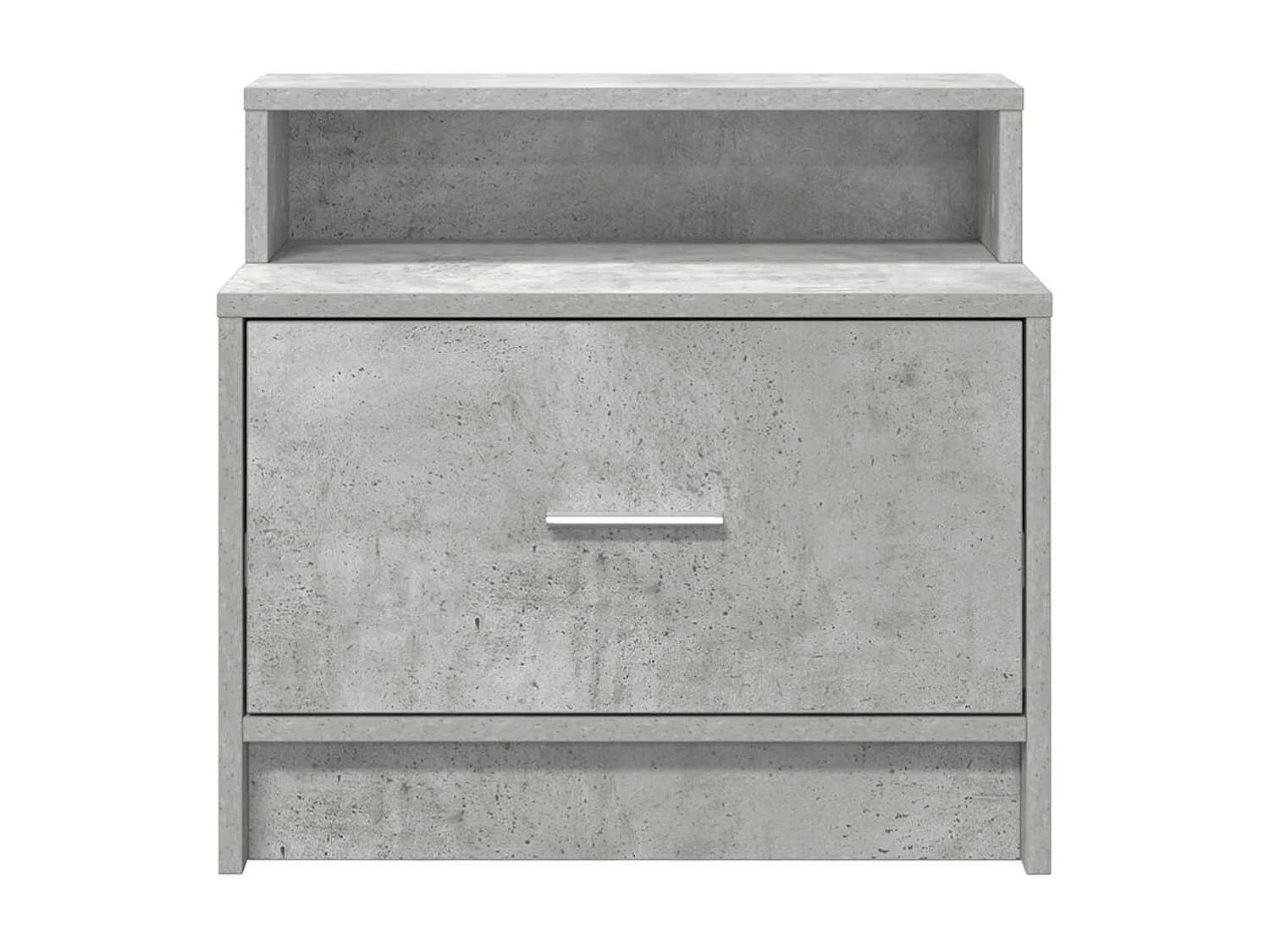 Comodino con cassetto, grigio cemento, 51x31x47 cm