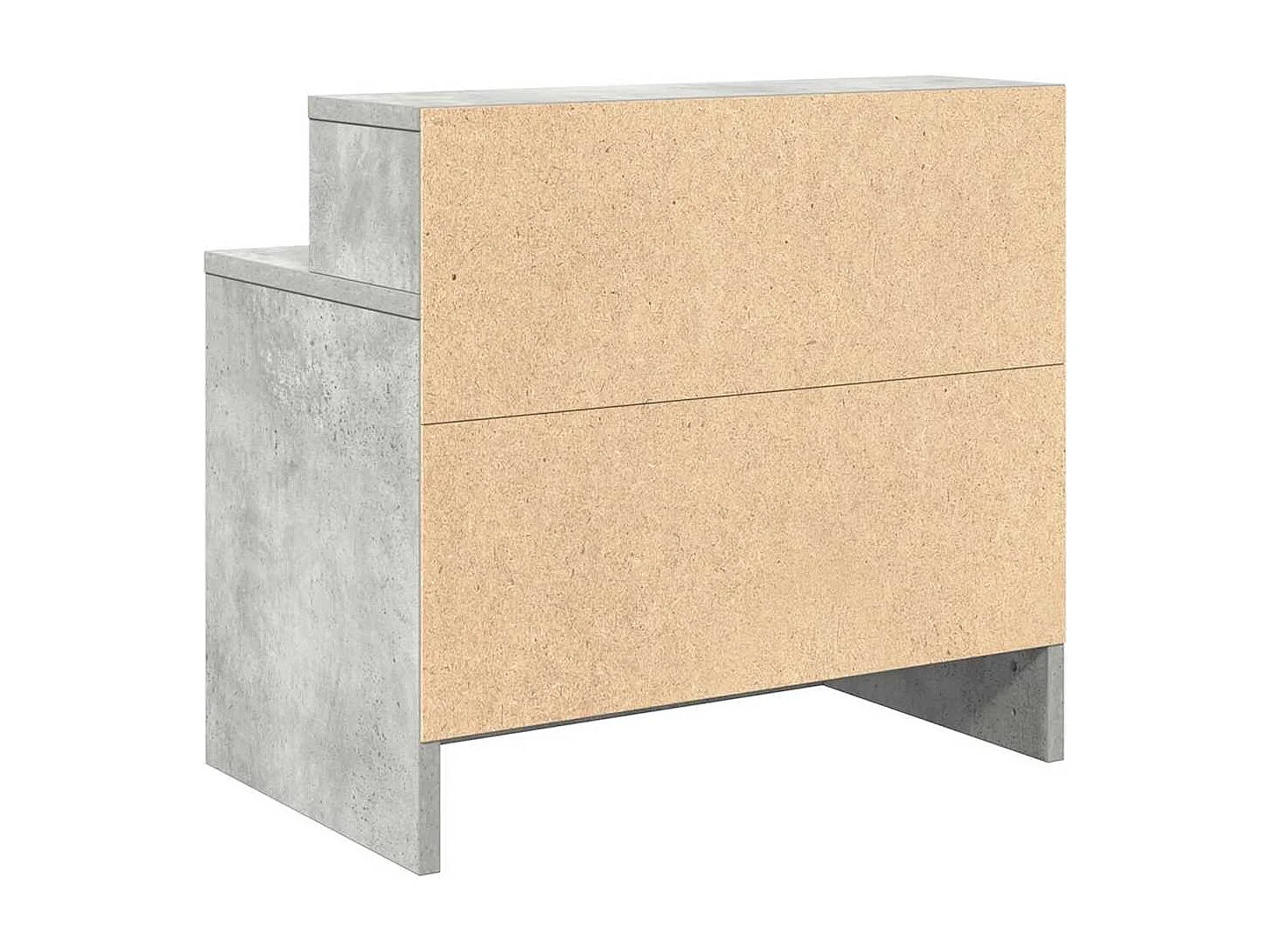 Comodino con cassetto, grigio cemento, 51x31x47 cm