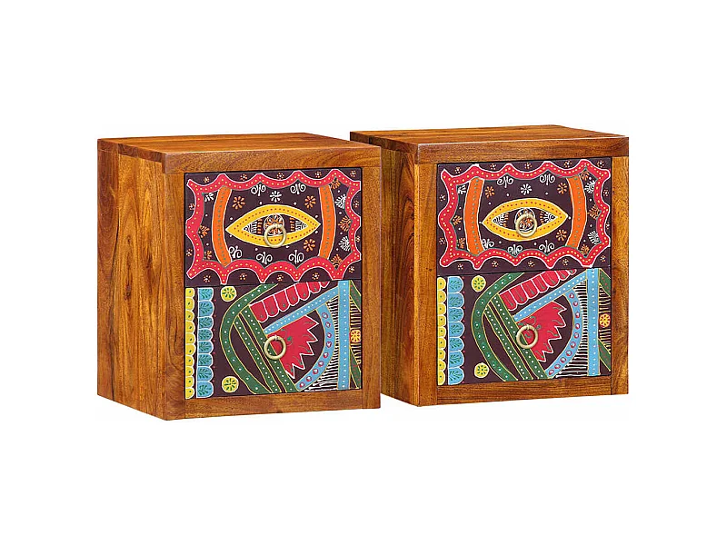 Comodino con cassetto 2 pezzi Marrone 35 x 30 x 40 cm