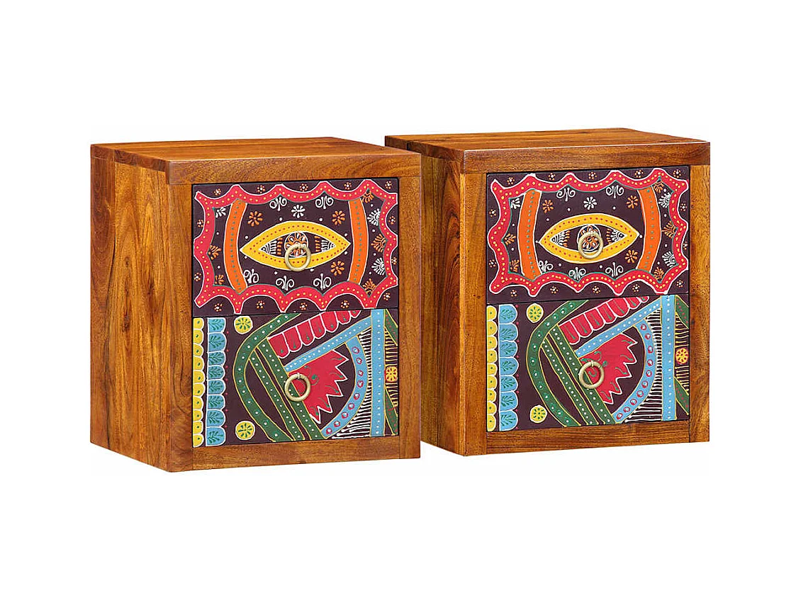 Comodino con cassetto 2 pezzi Marrone 35 x 30 x 40 cm