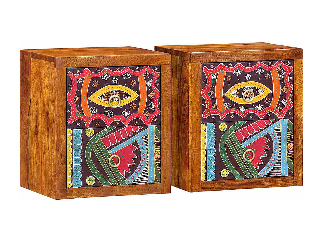 Cabinet de chevet avec tiroir 2 pcs Marron 35 x 30 x 40 cm