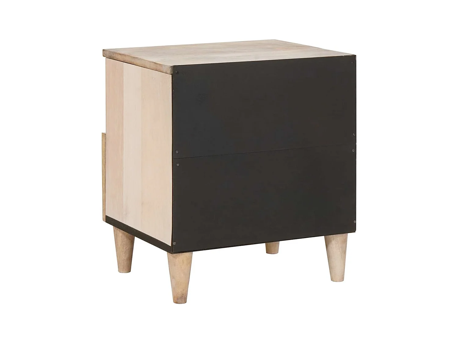 Table de chevet Beige 40 x 33 x 46 cm bois de manguier massif