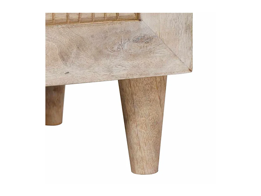 Table de chevet Beige 40 x 33 x 46 cm bois de manguier massif