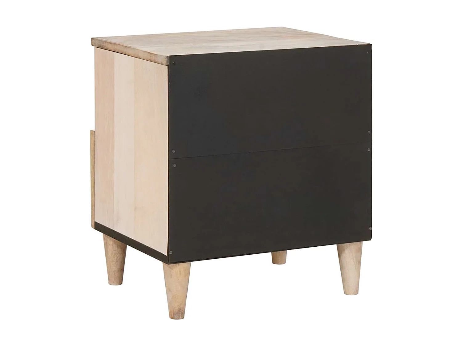 Beige nachtkastje 40 x 33 x 46 cm massief mangohout