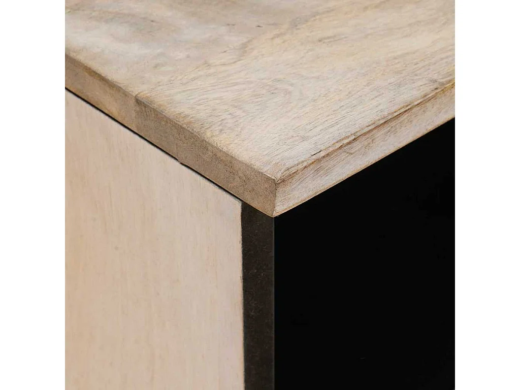 Beige nachtkastje 40 x 33 x 46 cm massief mangohout