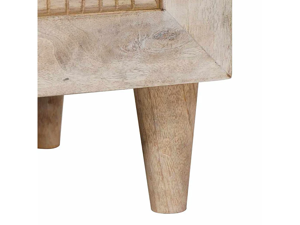 Beige nachtkastje 40 x 33 x 46 cm massief mangohout