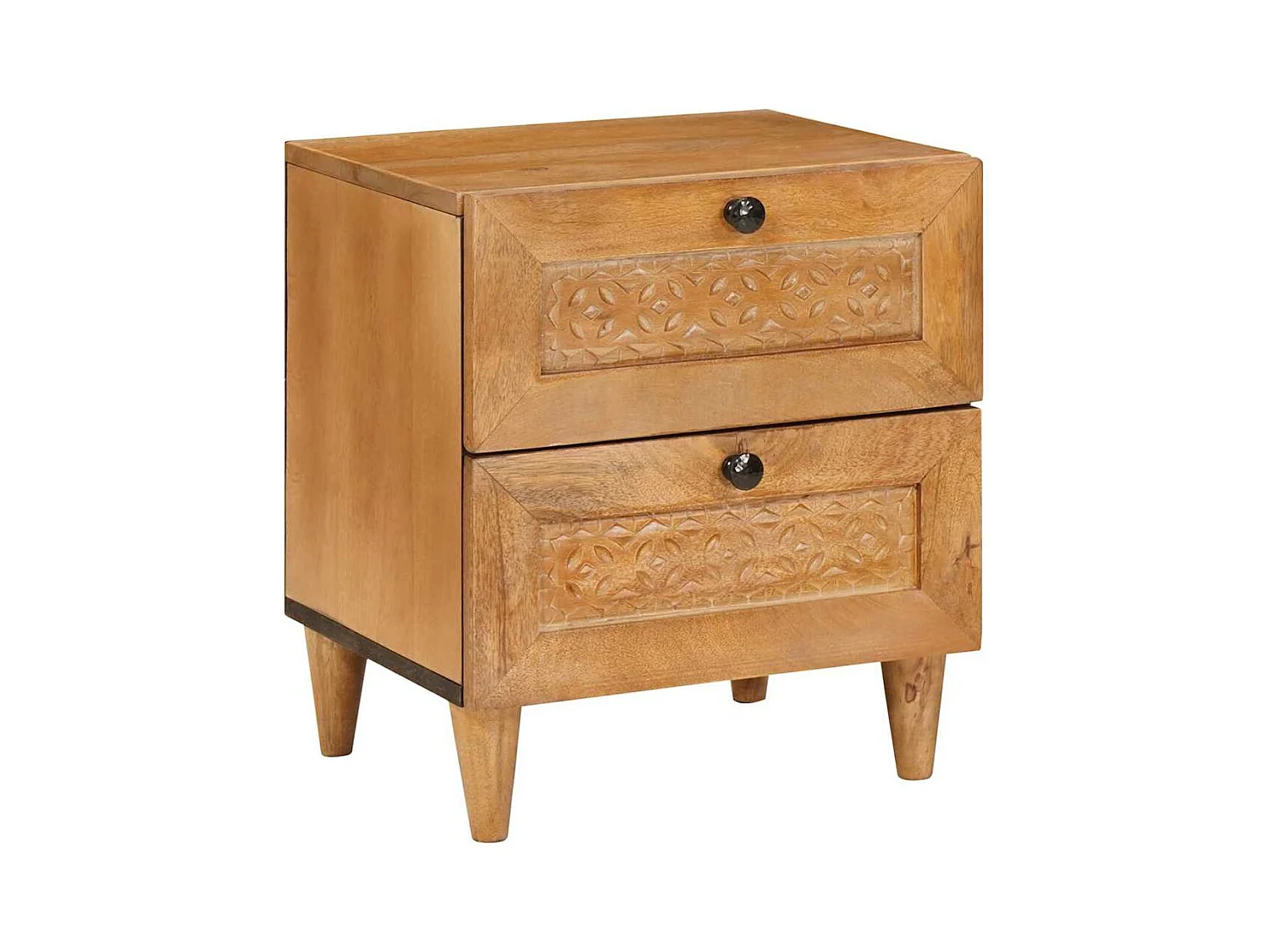 Mesita de noche con cajón 2 uds Marrón claro 40 x 33 x 46 cm