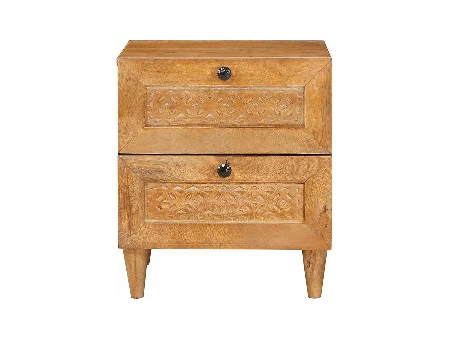 Mesita de noche con cajón 2 uds Marrón claro 40 x 33 x 46 cm