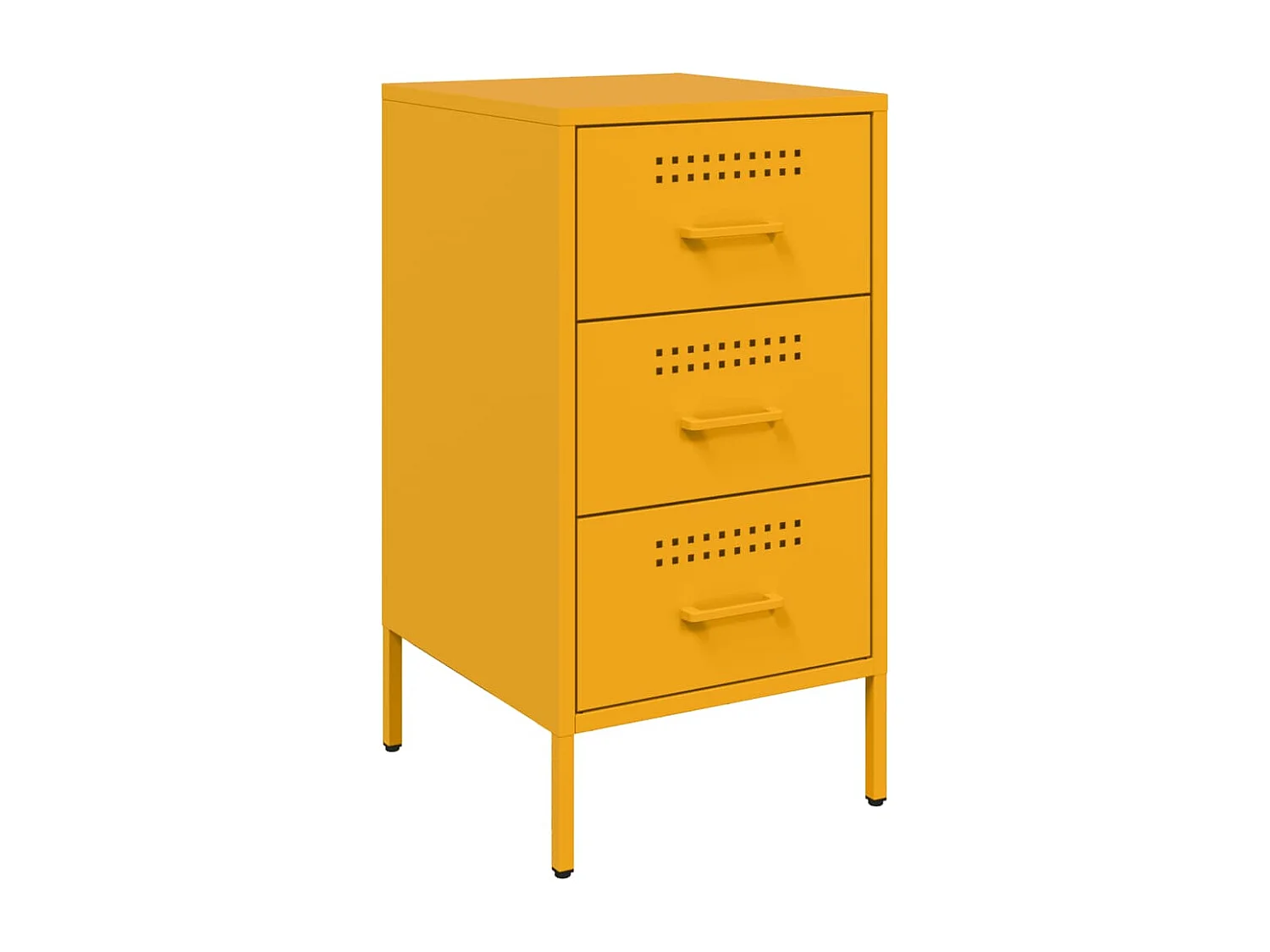 Comodino giallo senape 36x39x68 cm in acciaio