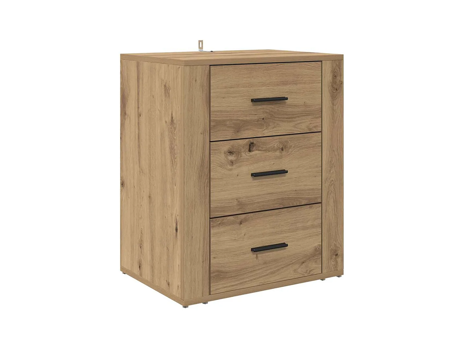 Comodino con cassetto, rovere lavorato a mano, 50 x 36 x 60 cm